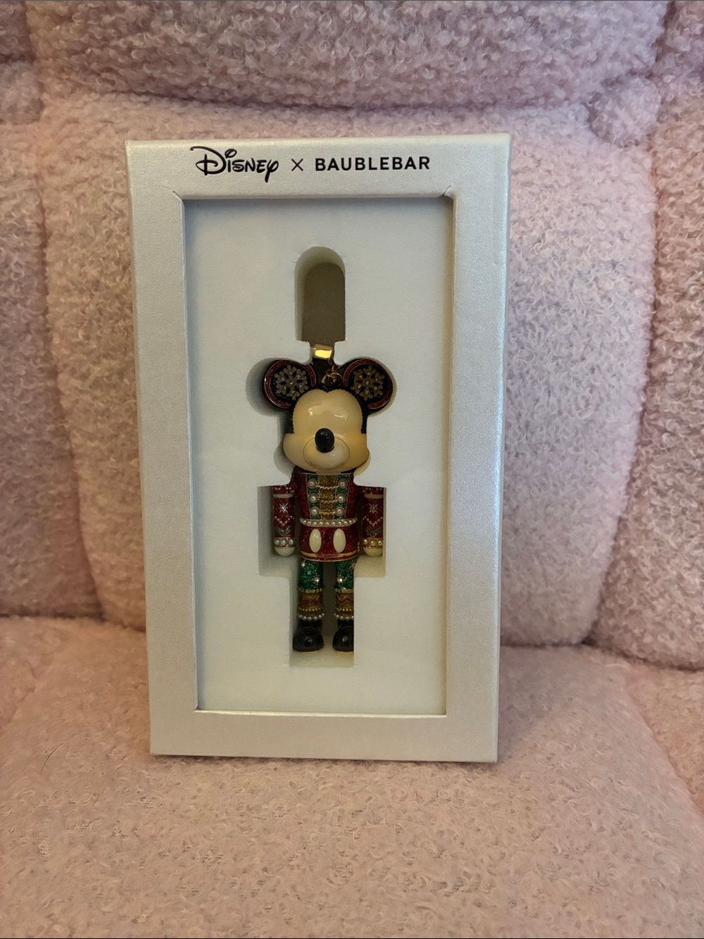 BaubleBar Disney Mickey Nutcracker Ornament - Red, Green, Gold